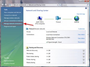 Windows Vista - Network and Sharing Center