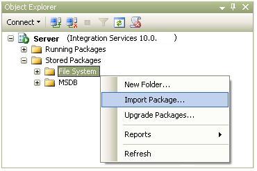 Cum sa importi in SQL Server un pachet SSIS